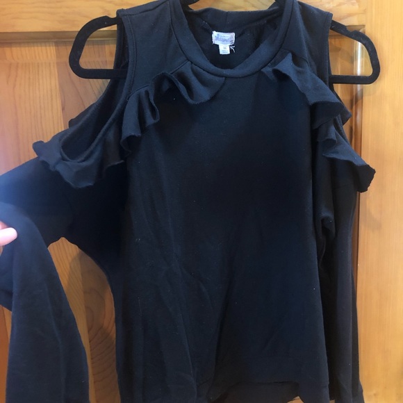 Ten Sixty Sherman Tops - Black cutout shoulder sweatshirt size M